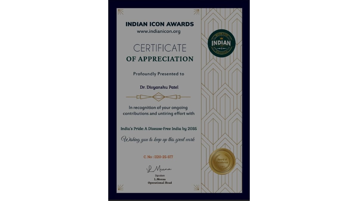 “भारत का गौरव सम्मान” से सम्मानित हुए डॉ. दिव्यांशु पटेल